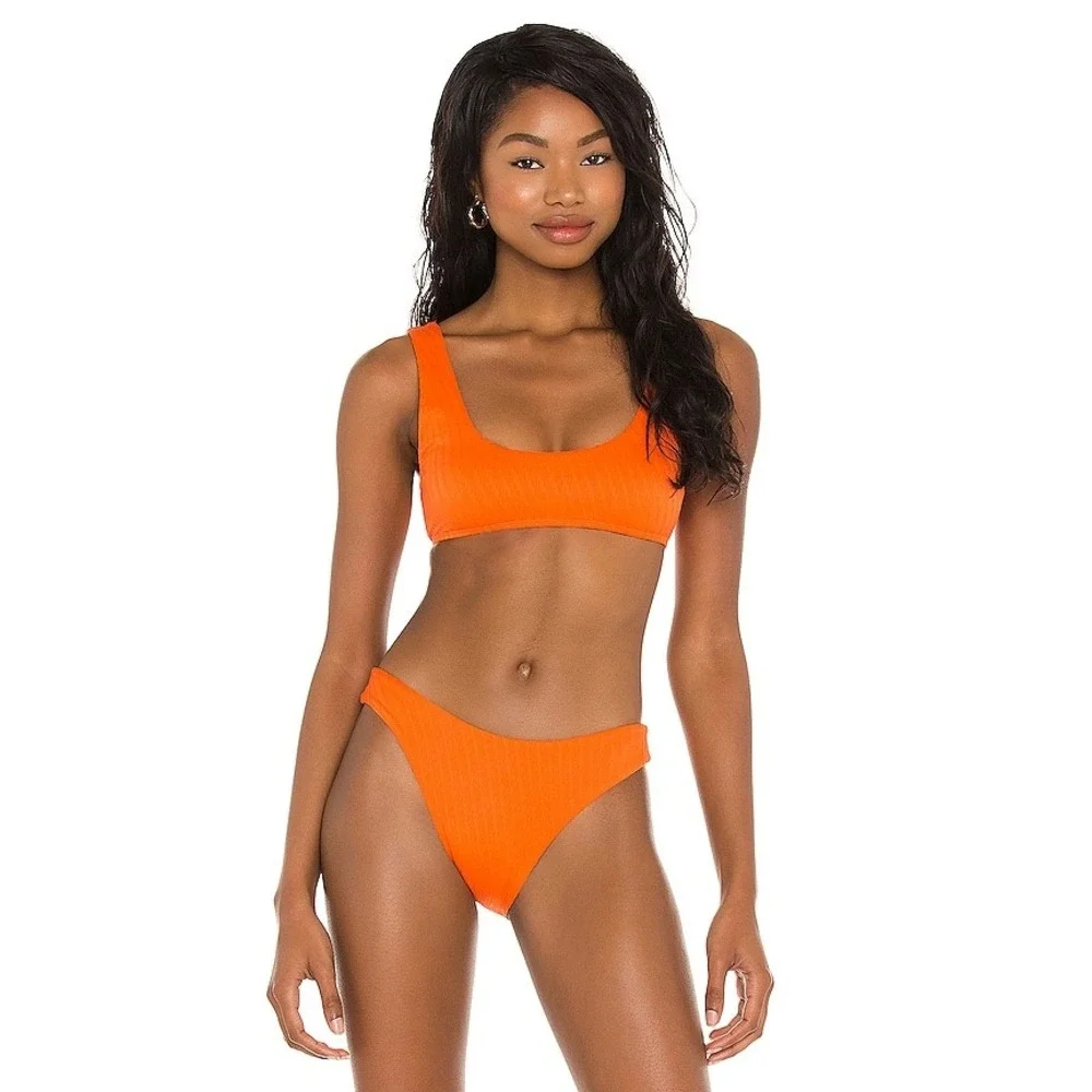 Monday Swimwear Cabo San Lucas Top Argentina Bottom Petite Persimmon Bikini Set